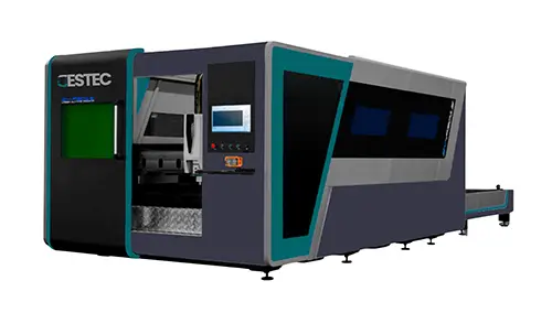 Máquina de corte a laser com dupla mesa Destec Fiber Série II